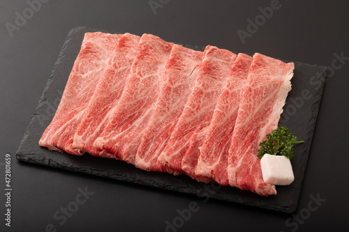 Photos すき焼き肉　(国産黒毛和牛)