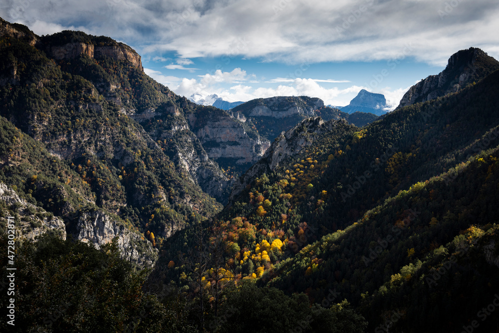 Fototapeta premium Ordesa and Monte Perdido, Añisclo Canyon. Sensa Mountain. Aragonese Pyrenees