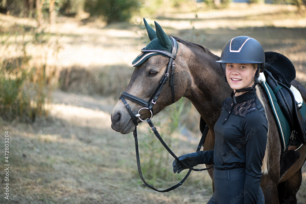 Obraz premium Reiterin & Pferd