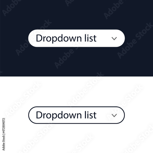 Drop-down list for the website. User interface for the website and application. Vector illustration.