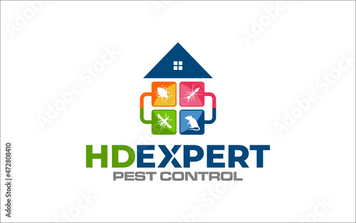 Illustration vector graphic of disinfection service and pest control logo design template