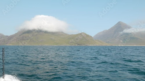 Loch Coruisk ferry mountains with clouds