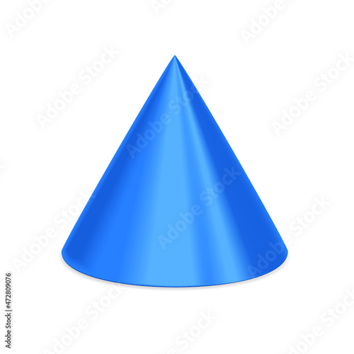 Blue 3d cone isolated on a white background
