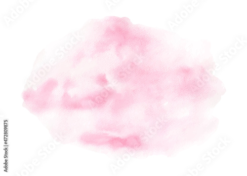 Abstract stains bright pink watercolor shape