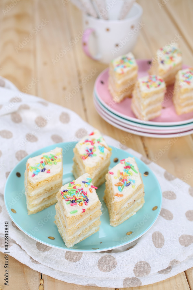 Various homemade bakeries on the table such as cake, pastry, sweet and delicious. Various homemade bakeries on the table such as cake, pastry, sweet and delicious.