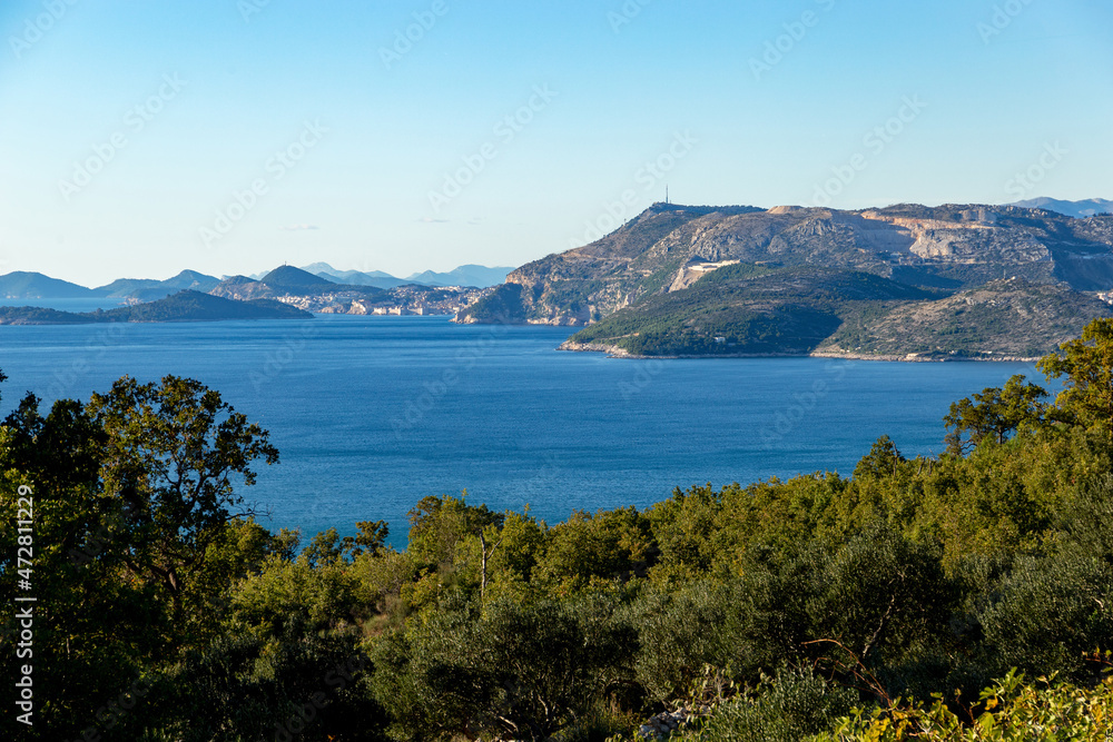 View to Adriatic sea from mountains. View to Adriatic sea from mountains.