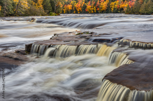 Tahquamenon River and fall colors, Upper Peninsula of Michigan photo