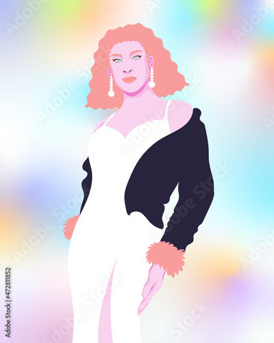 Trendy stylish woman in jumpsuit