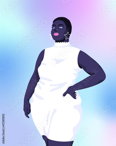 Portrait of woman in white dress
