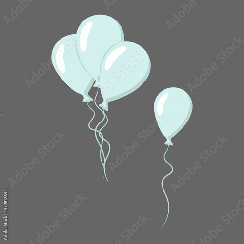 a bunch of balloons. one balloon flew away