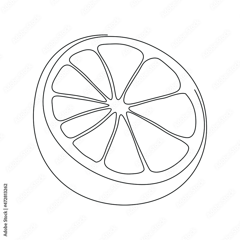 Orange line drawing vector. Isolated icon. Fruits Vector. Design linear artwork element. Flat design. one-line object. Orange line drawing vector. Isolated icon. Fruits Vector. Design linear artwork element. Flat design. one-line object.