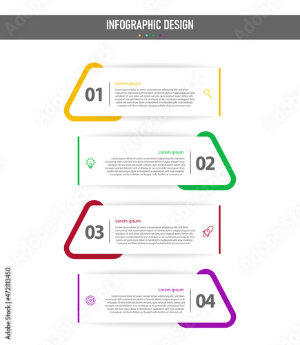 Business infographic template with steps 