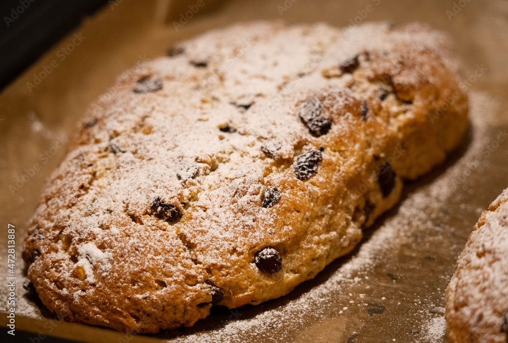 bread with raisins - German Stollen bread with raisins - German Stollen