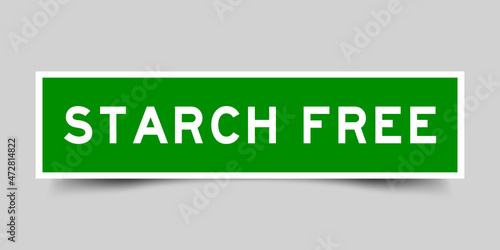 Sticker label with word starch free in color on gray background
