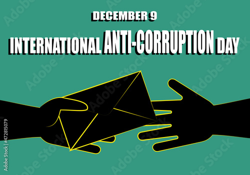 Día internacional contra la corrupción, 9 de diciembre. Entrega de un sobre con dinero