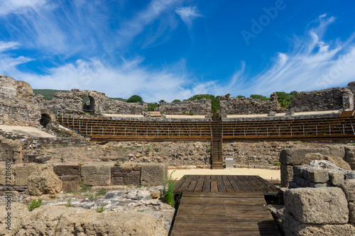 vistas del antiguo teatro romano de la antigua villa romana de baelo claudia en el parque natural del estrecho, Andalucía  photo