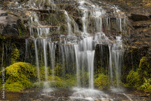 Small wet weather waterfall, Glacier National Park, Montana