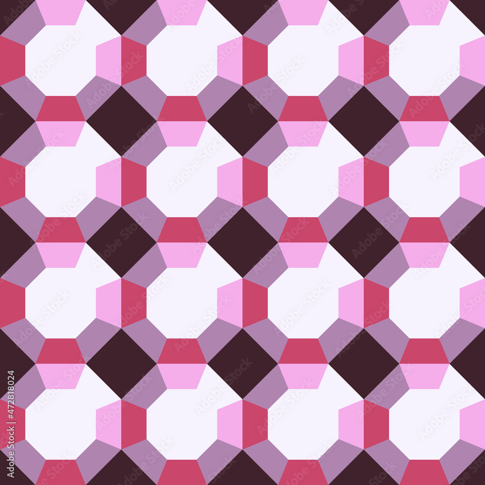 Seamless vector pattern with 3d geometrical texture on brown background. Simple optical illusion wallpaper design. Decorative diamond crystal fashion textile. Seamless vector pattern with 3d geometrical texture on brown background. Simple optical illusion wallpaper design. Decorative diamond crystal fashion textile.