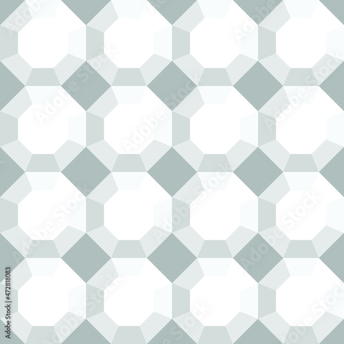 Seamless vector pattern with 3d geometrical texture on white background. Simple honeycomb wallpaper design. Decorative bubble fashion textile.
