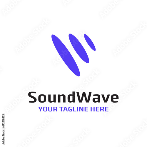 V Letter Sound Soundwave Waveform Volume Elipse Vector Abstract Illustration Logo Icon Design Template Element