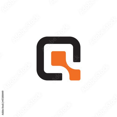 Q letter Alphabet Dots Connect Technology Vector Abstract Illustration Logo Icon Design Template Element