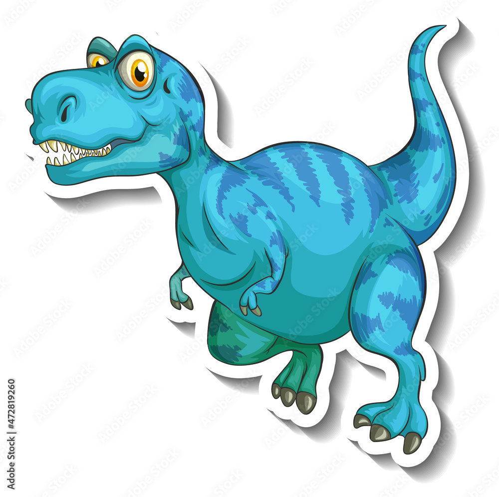 Obraz premium Tyrannosaurus dinosaur cartoon character sticker