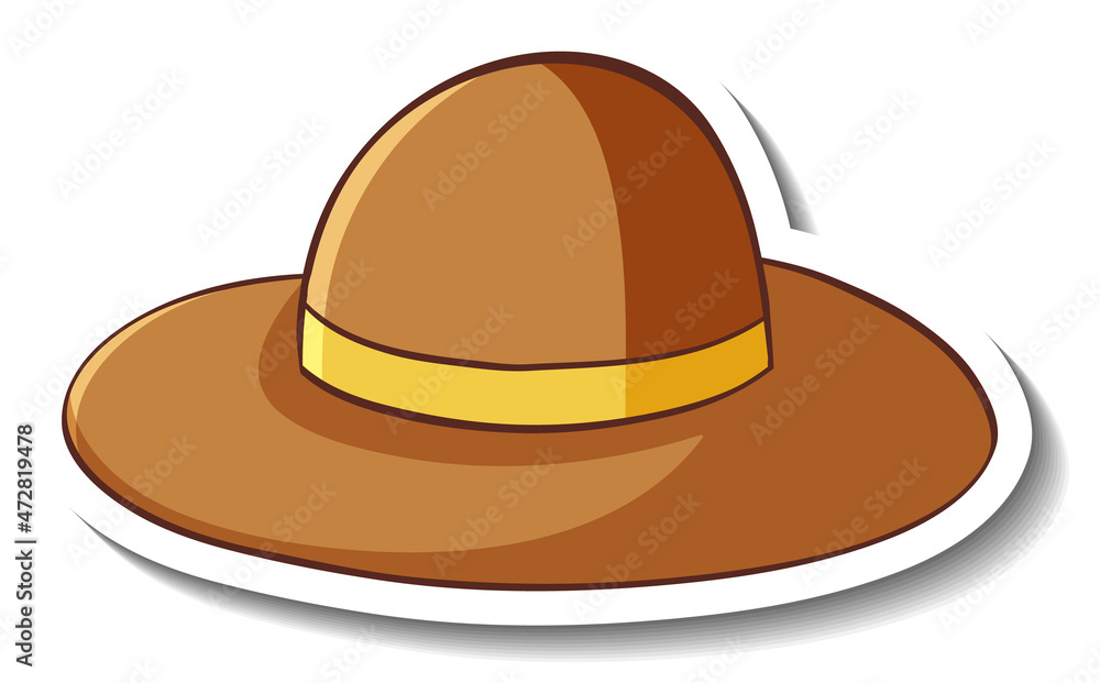 A sticker template with a floppy hat isolated A sticker template with a floppy hat isolated