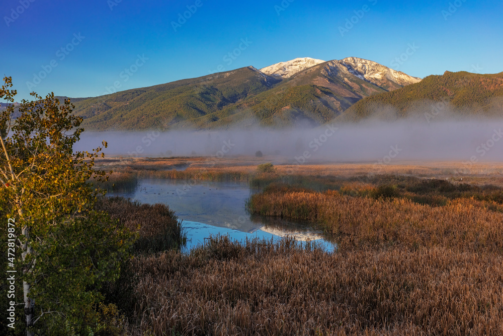 Wetlands at the Lee Metcalf National Wildlife Refuge near Stevensville, Montana, USA