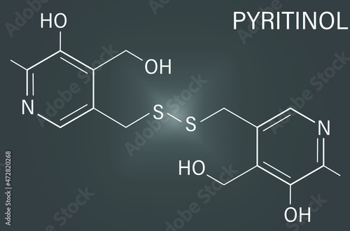 Pyritinol (pyridoxine disulfide) cognitive and learning disorder drug molecule. Also used in nootropic dietary supplements. Skeletal formula.