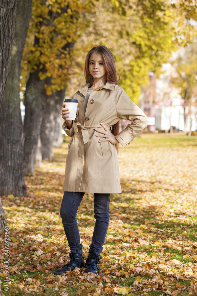 Happy little girl in an autumn park Happy little girl in an autumn park