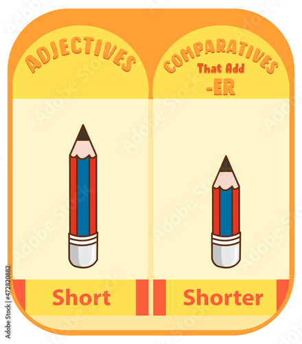 Comparative adjectives for word short