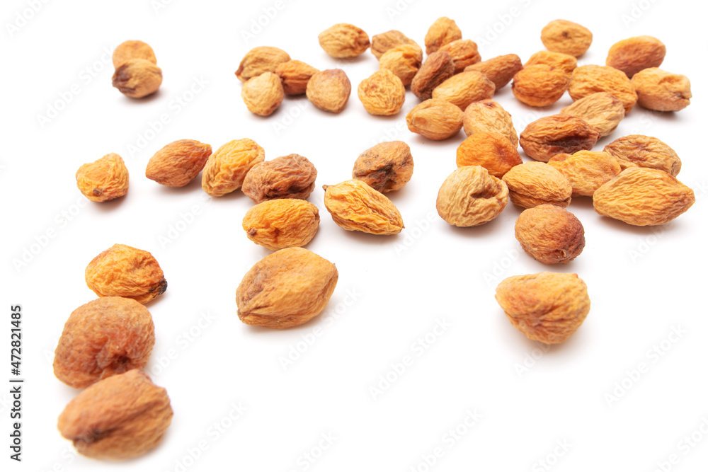 Dried apricot on a white background. Dried apricot on a white background.