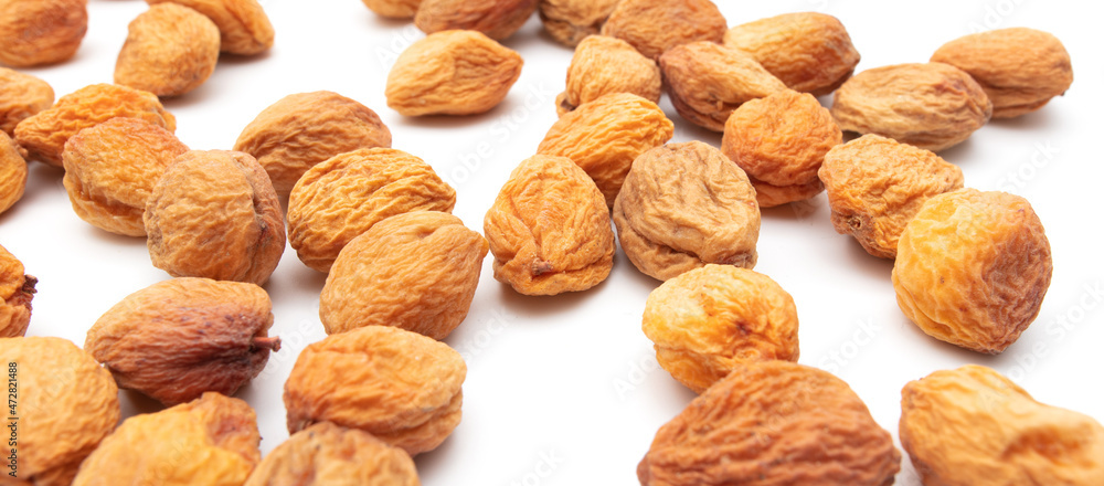 Dried apricot on a white background. Dried apricot on a white background.