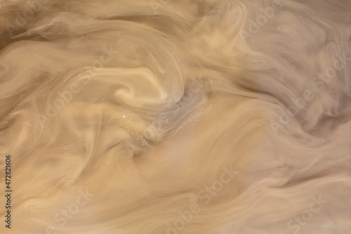 Bild auf Leinwand Muddy brown water in a puddle