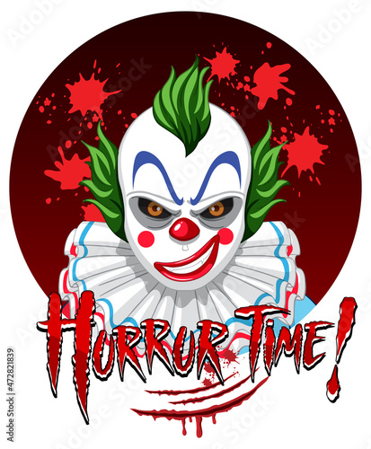 Scary creepy clown face