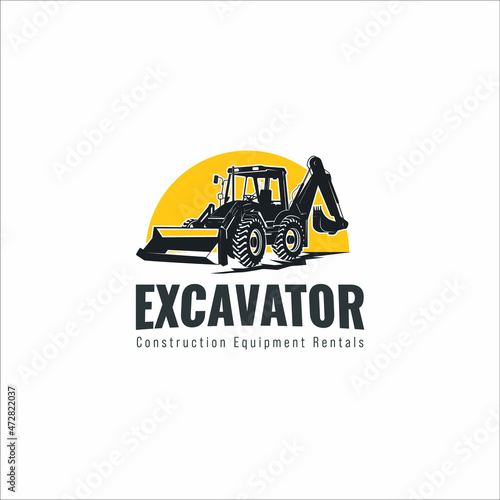 Excavator logo designs concept vector illustration