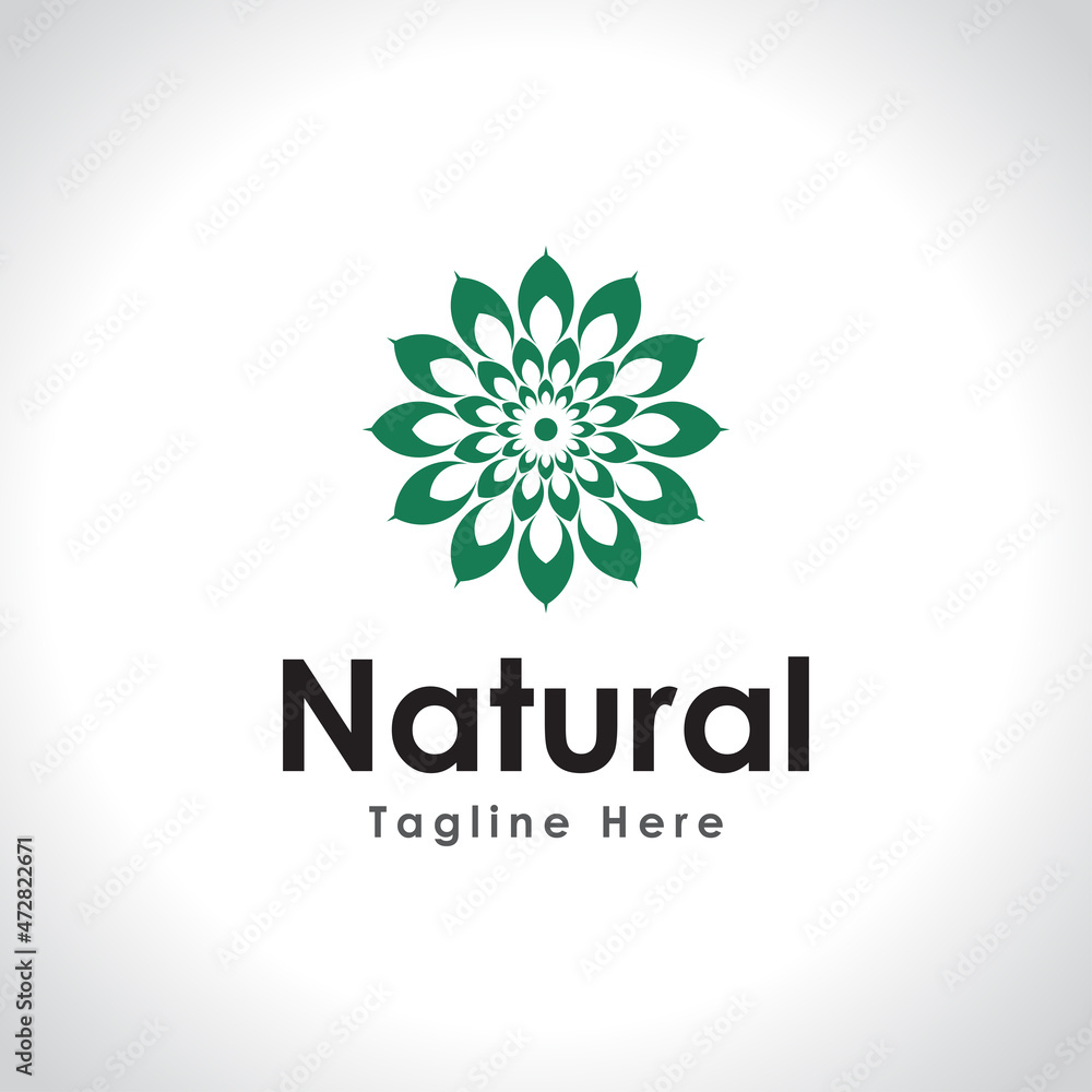 Fototapeta premium Stylized lotus flower icon, vector illustration