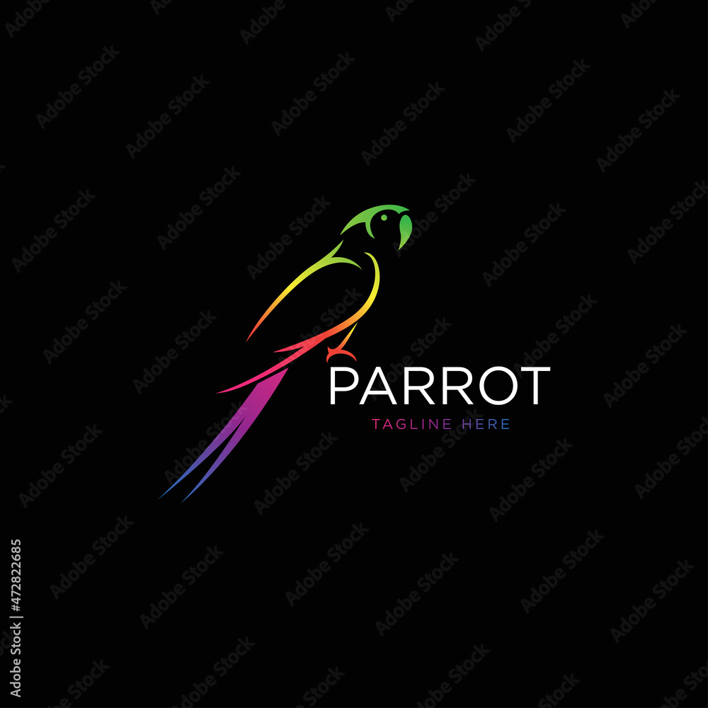 Parrot Logo Design Vector, vector illustration Stock Vector | Adobe Stock