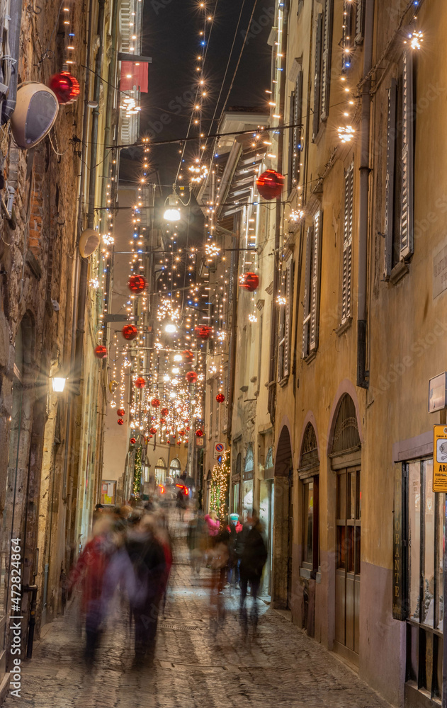 streets illuminated for the Christmas holidays