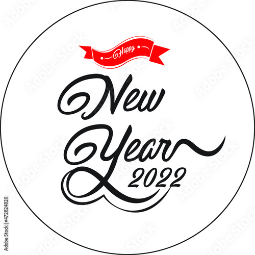 Happy new year 2022. New year card design.