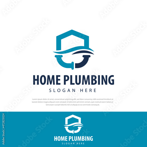 Home plumbing and heating service logo Template Design vector illustration,symbols,icons