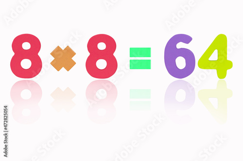 Quadro em tela Eight multiply eight equals sixty four (8x8=64) Illustration