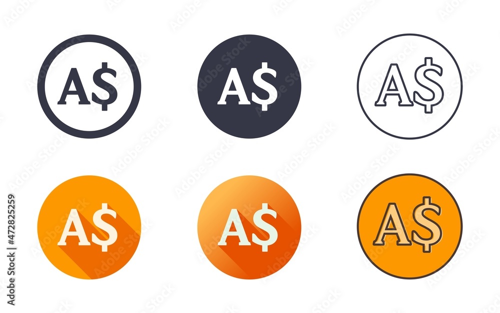 Australian Dollar Symbol Icon Set