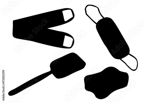 Bath washcloths included. Vector image.