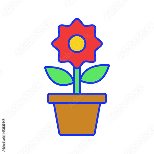 flower pot Vector icon which is suitable for commercial work and easily modify or edit it

