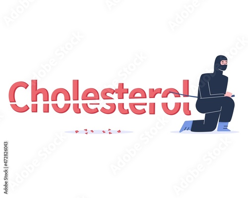 A ninja cutting cholesterol for healthy lifestyle