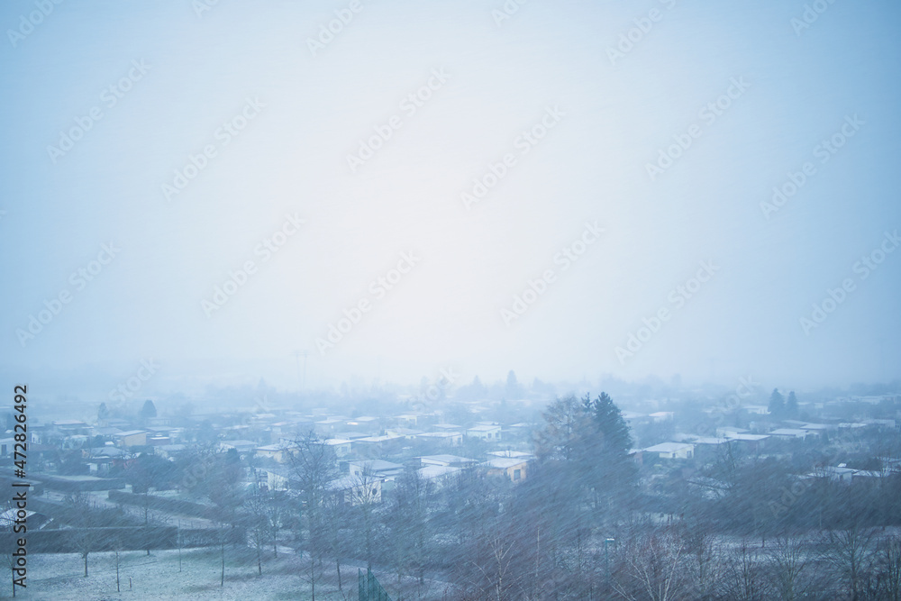 Heavy snowfall in winter in Germany Heavy snowfall in winter in Germany