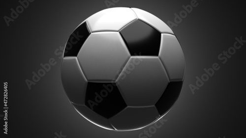 Soccer ball on gray background. 3d illustration for background.