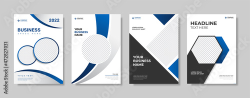 A collection of brochure template designs for financial and corporate businesses. Contemporary design with layout in A4 size. Vector illustration