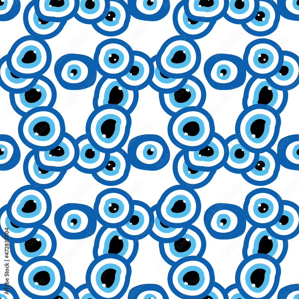 Seamless pattern with Turkish evil eye bead. Good luck. Turkish tile. Oriental ottoman design Seamless pattern with Turkish evil eye bead. Good luck. Turkish tile. Oriental ottoman design